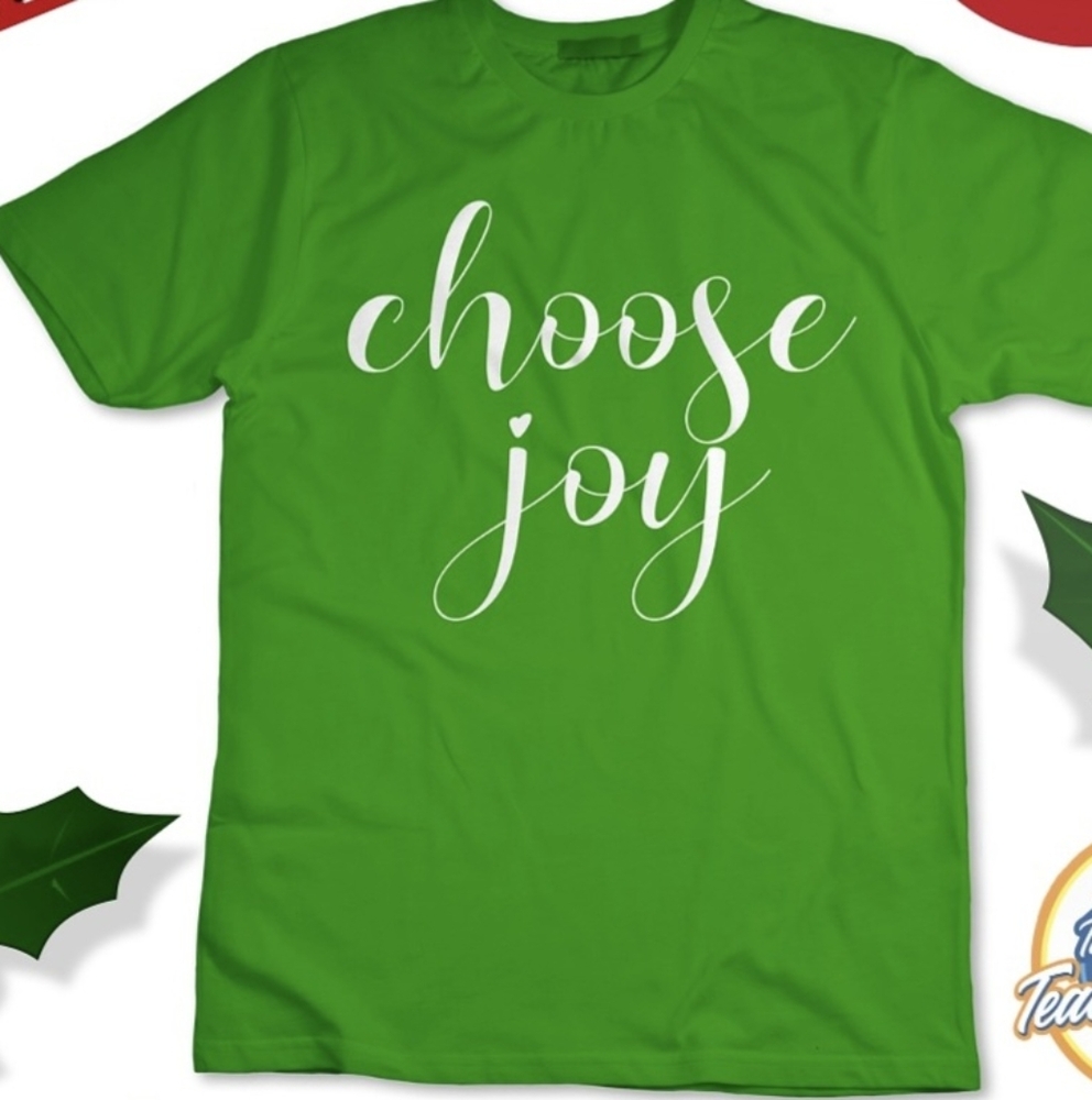 Gildan Ultra Cotton Medium Green Choose Joy Teacher T-shirt